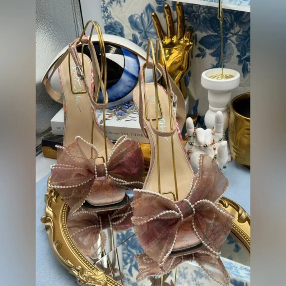 🆕 BETSEY JOHNSON 🧿 NWOB Fawn Slingback Sandal, Pink Floral - Sz US 7 - Picture 5 of 13